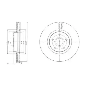 Jeu de 2 disques de frein avant DELPHI BG9084