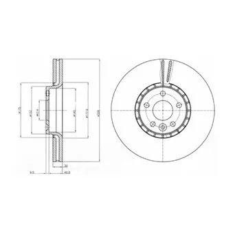 Jeu de 2 disques de frein avant DELPHI