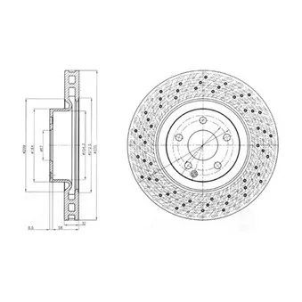 Jeu de 2 disques de frein avant DELPHI BG9093