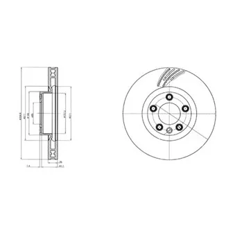 Disque de frein avant gauche DELPHI BG9100