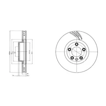 Disque de frein avant droit DELPHI BG9101