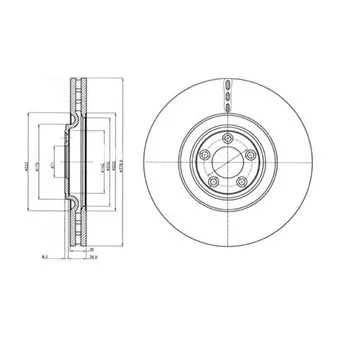 Jeu de 2 disques de frein avant DELPHI BG9102