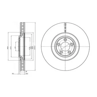 Jeu de 2 disques de frein avant DELPHI BG9102C