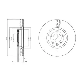 Jeu de 2 disques de frein avant DELPHI BG9106