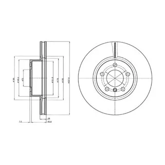 Jeu de 2 disques de frein avant DELPHI BG9108