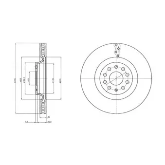 Jeu de 2 disques de frein avant DELPHI BG9109