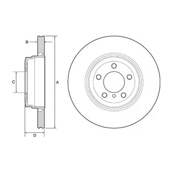 Jeu de 2 disques de frein arrière DELPHI BG9120C