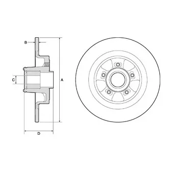 Jeu de 2 disques de frein arrière DELPHI BG9133RSC