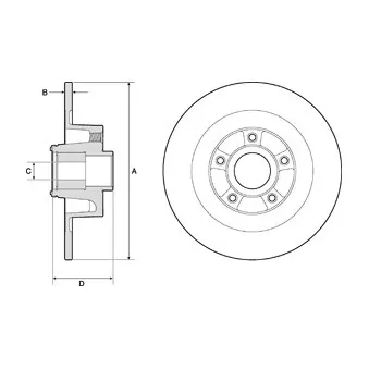 Jeu de 2 disques de frein arrière DELPHI BG9135RSC