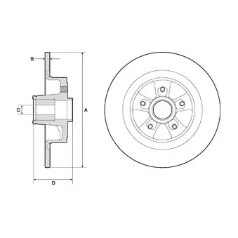 Jeu de 2 disques de frein arrière DELPHI BG9136RS