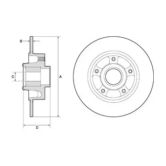 Jeu de 2 disques de frein arrière DELPHI