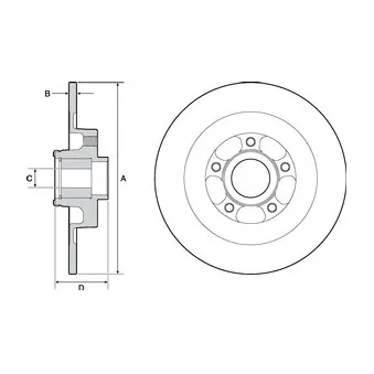 Jeu de 2 disques de frein arrière DELPHI BG9138RSC