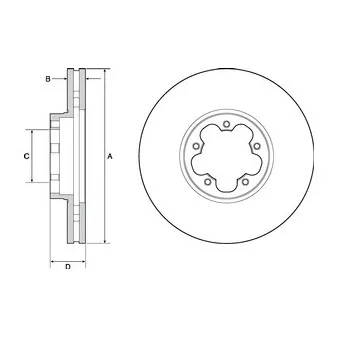 Jeu de 2 disques de frein avant DELPHI