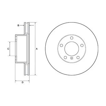 Jeu de 2 disques de frein avant DELPHI