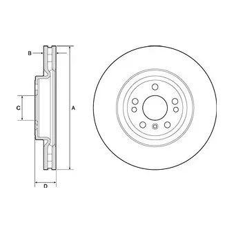 Jeu de 2 disques de frein avant DELPHI
