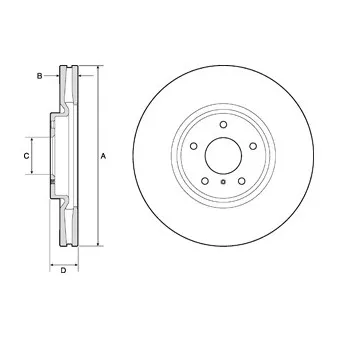 Jeu de 2 disques de frein avant DELPHI BG9152