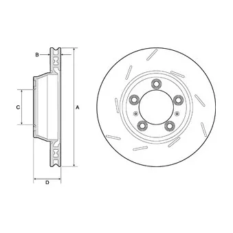 Disque de frein arrière gauche DELPHI BG9164C