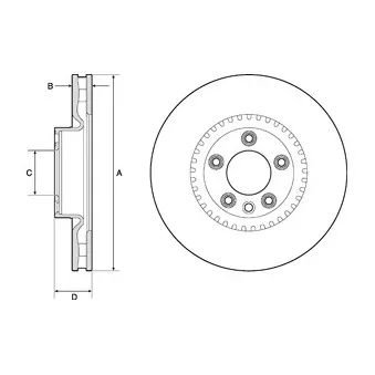 Jeu de 2 disques de frein avant DELPHI