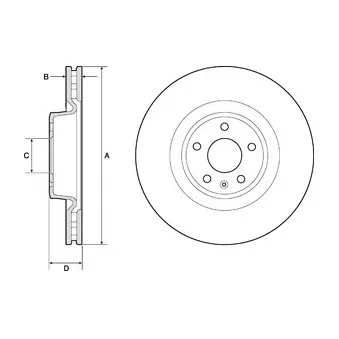 Jeu de 2 disques de frein avant DELPHI