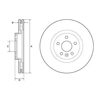 Jeu de 2 disques de frein avant DELPHI