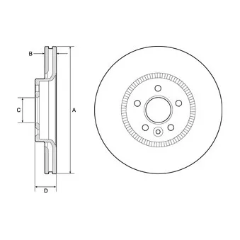 Jeu de 2 disques de frein avant DELPHI BG9184C