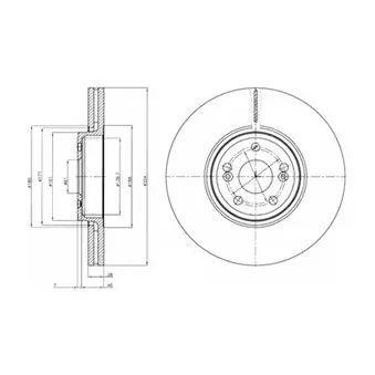 Jeu de 2 disques de frein avant DELPHI BG9687