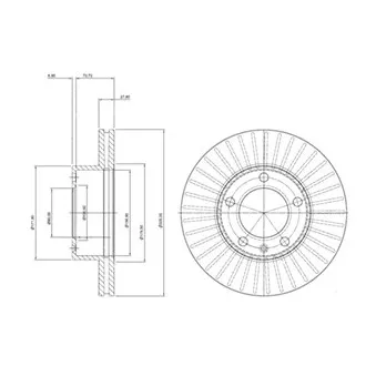 Jeu de 2 disques de frein avant DELPHI