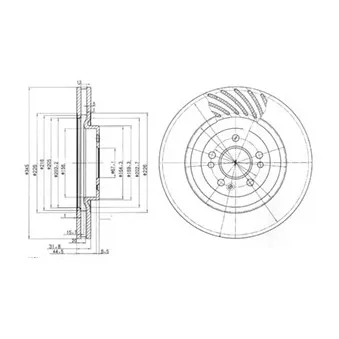 Jeu de 2 disques de frein avant DELPHI BG9759