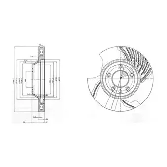 Disque de frein avant gauche DELPHI BG9774