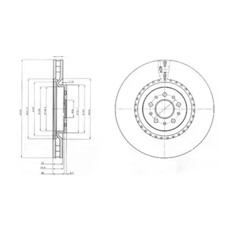 Jeu de 2 disques de frein avant DELPHI