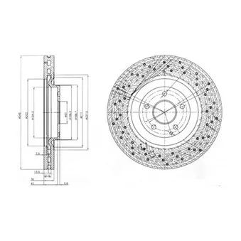 Jeu de 2 disques de frein avant DELPHI