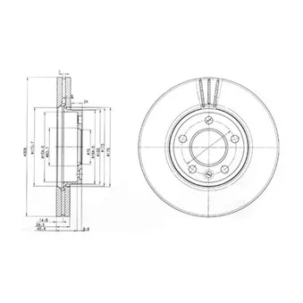 Jeu de 2 disques de frein avant DELPHI BG9891