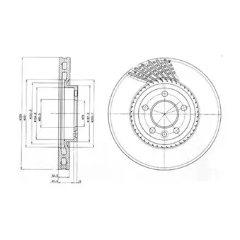 Jeu de 2 disques de frein avant DELPHI BG9892
