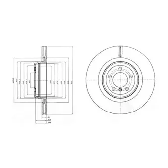 Jeu de 2 disques de frein arrière DELPHI BG9916