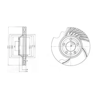 Disque de frein avant droit DELPHI BG9950
