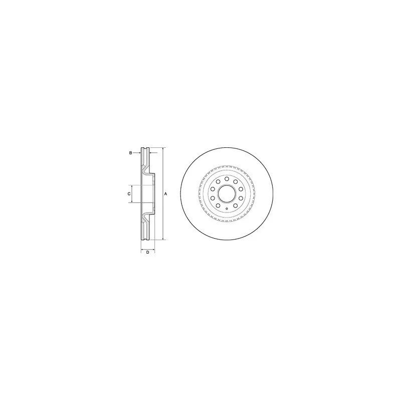 Jeu de 2 disques de frein avant DELPHI BG9952
