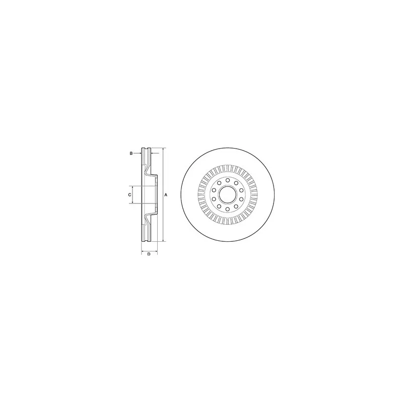 Jeu de 2 disques de frein avant DELPHI BG9957