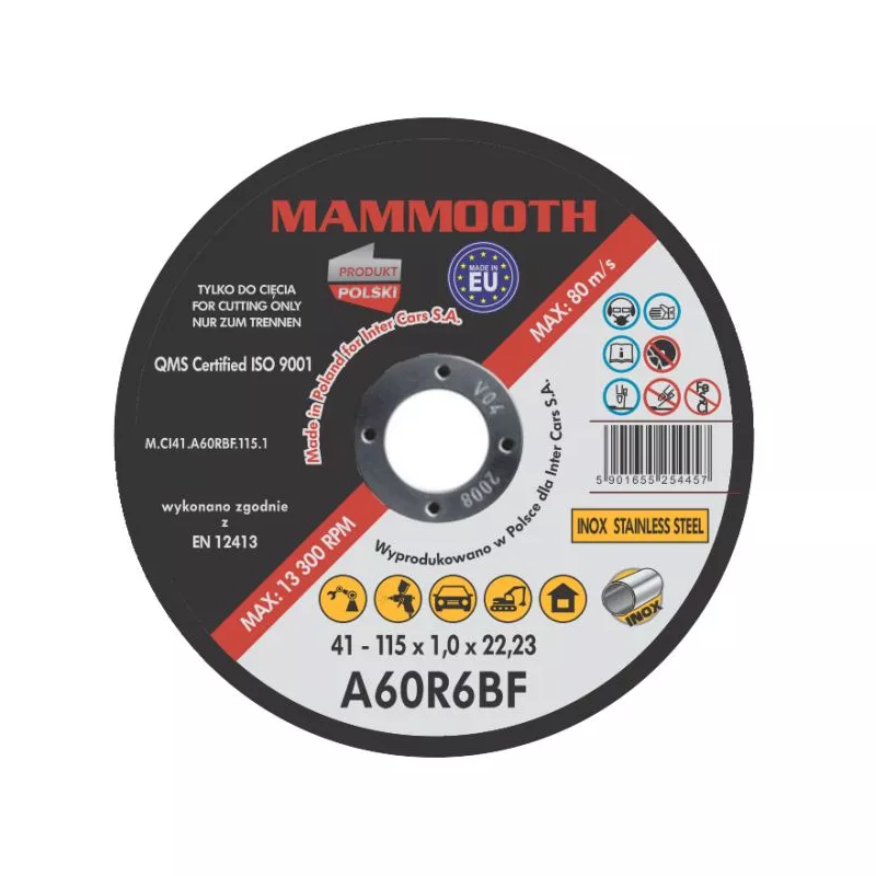 Disques à tronçonner MAMMOOTH M.CI41.A60RBF.115.1/B