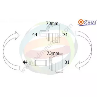 Embout de cardan avant (kit de réparation) ODM-MULTIPARTS 12-212004