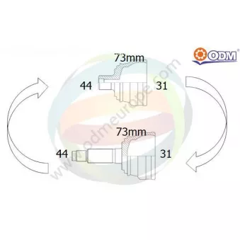 Embout de cardan avant (kit de réparation) ODM-MULTIPARTS 12-212005