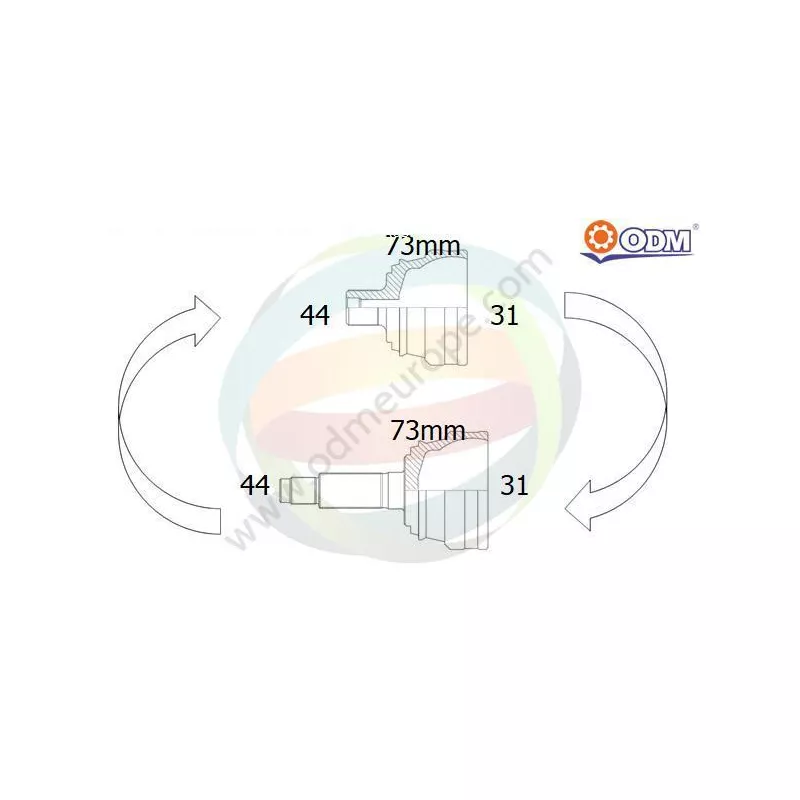 Embout de cardan avant (kit de réparation) ODM-MULTIPARTS 12-212005