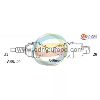 Arbre de transmission ODM-MULTIPARTS 18-122331