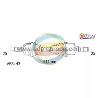 Arbre de transmission ODM-MULTIPARTS 18-151911