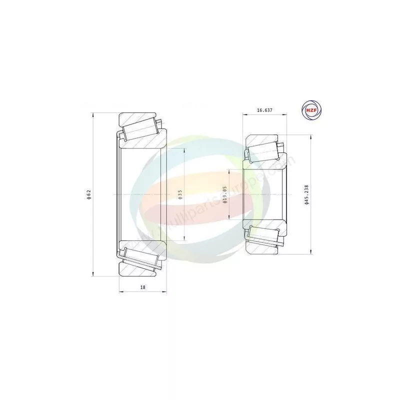 Roulement de roue avant ODM-MULTIPARTS 70-010007