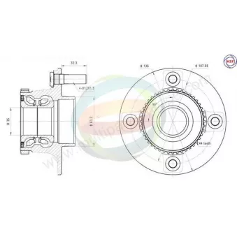 Roulement de roue arrière ODM-MULTIPARTS 70-010037