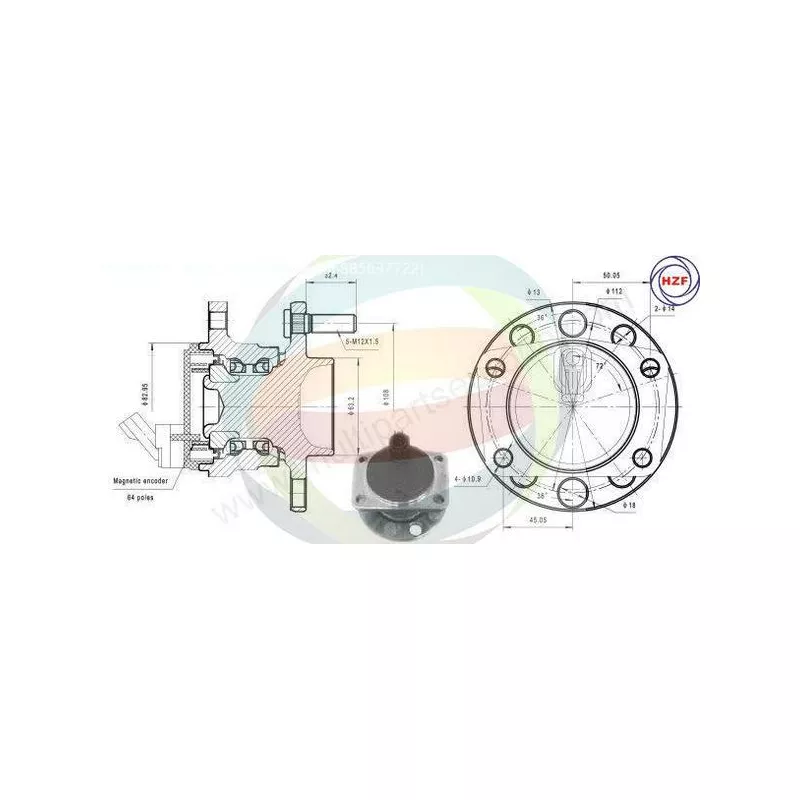 Roulement de roue arrière ODM-MULTIPARTS 70-010042