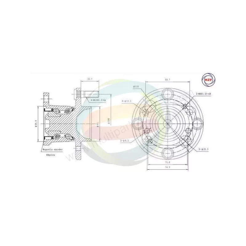 Roulement de roue arrière ODM-MULTIPARTS 70-010058