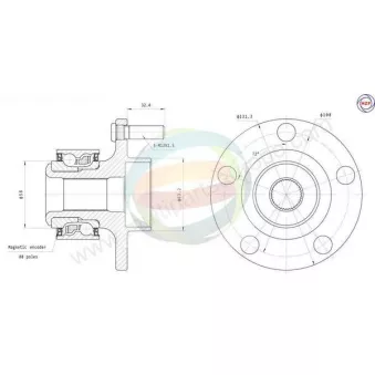 Roulement de roue avant ODM-MULTIPARTS 70-010062