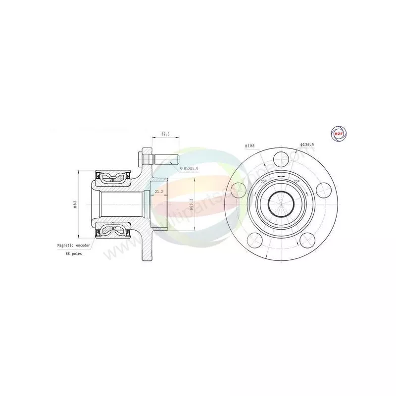 Roulement de roue avant ODM-MULTIPARTS 70-010068