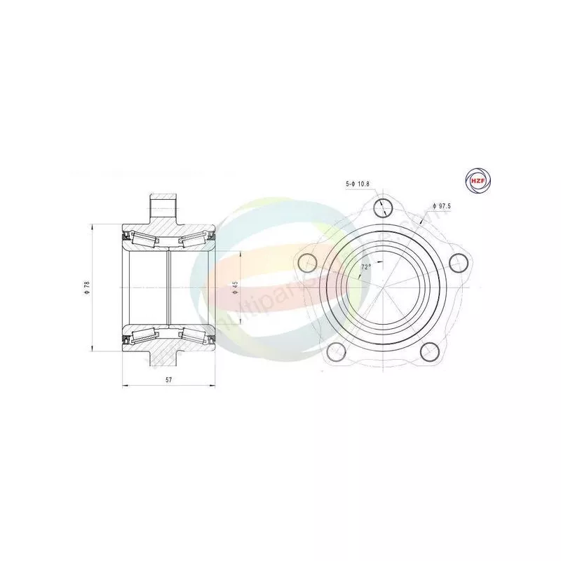 Roulement de roue avant ODM-MULTIPARTS 70-010077